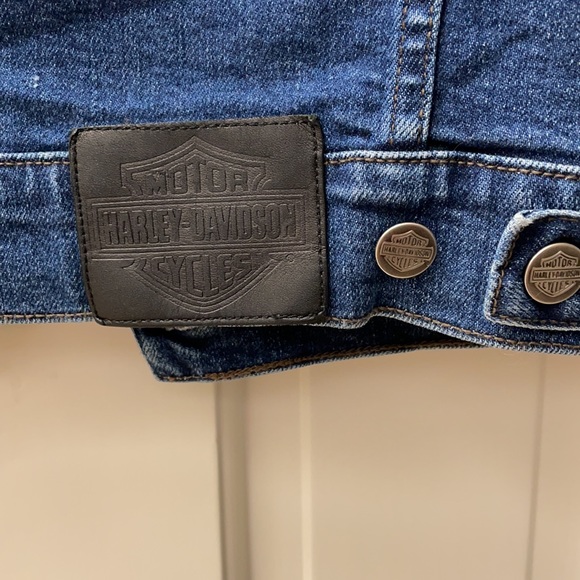 HARLEY DAVIDSON EMBROIDERED DENIM VEST - Picture 6 of 7